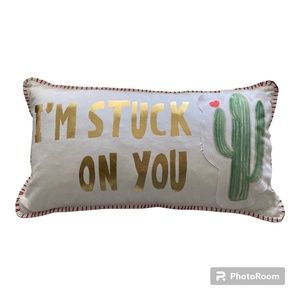 Levtex Decorative Pillow  New...12 x 24 inch  "I'M STUCK ON YOU"